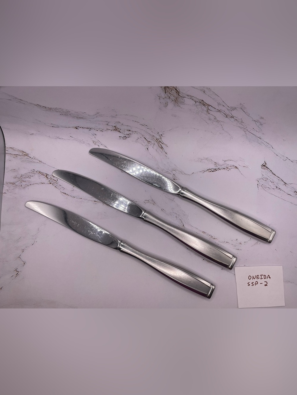 Oneida Stainless Steel Dinner Knives Set of 3 Replacement Satin Shasta